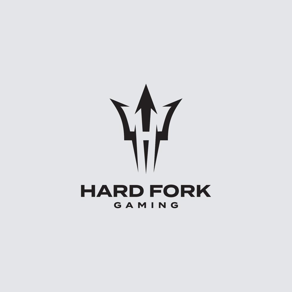 Hard Fork oder Dreizack-Logo-Vorlage vektor