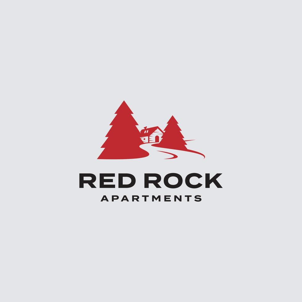 röd stenar vild väst landskap logotyp ikon tecken symbol design. vektor illustration