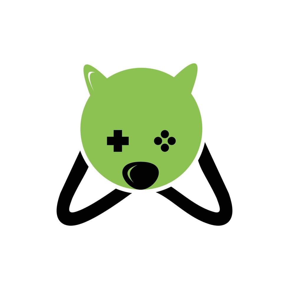 spel logotyp formad djur- huvud design vektor