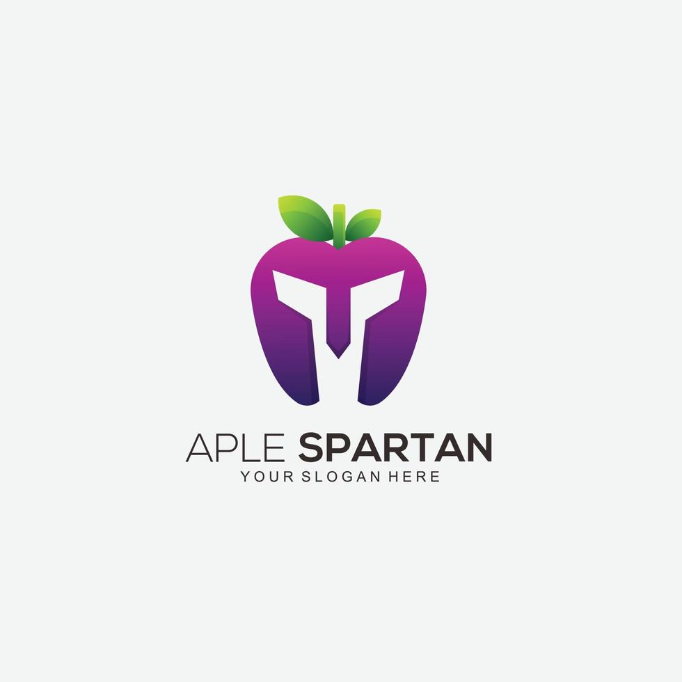 äpple spartansk design lutning färgrik illustration vektor