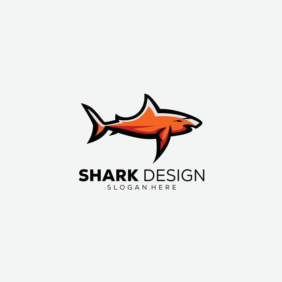 Hai-Design-Maskottchen-Logo-Vektor-Illustration vektor