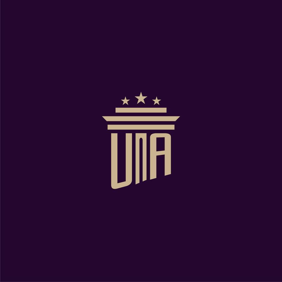 ua anfängliches Monogramm-Logo-Design für Anwaltskanzleianwälte mit Säulenvektorbild vektor