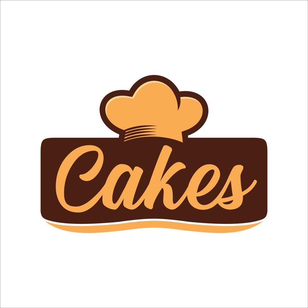 Bäckerei-Schriftzug und Kalligrafie-Logo-Design, Kuchen-Vektor vektor
