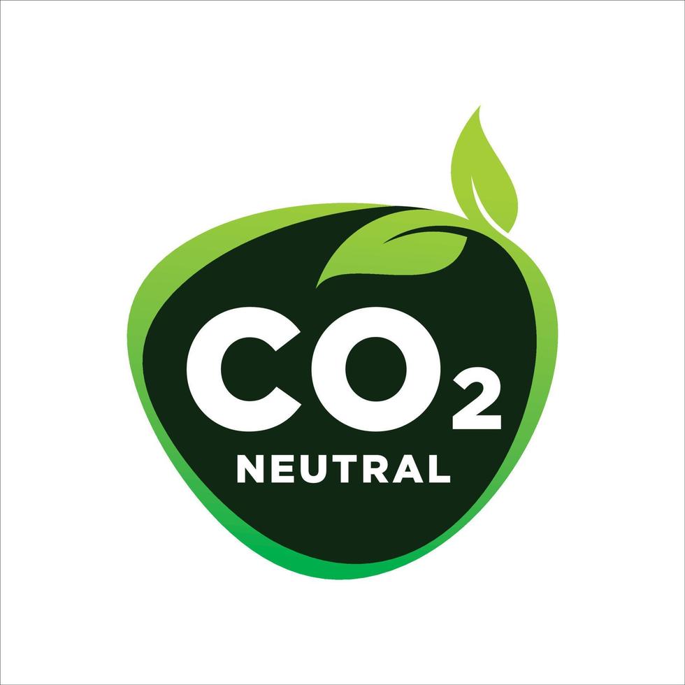 CO2-neutraler grüner grob strukturierter Stempel - CO2-emissionsfrei keine Luftverschmutzung der Atmosphäre industrielle Produktion umweltfreundliches isoliertes Zeichen vektor