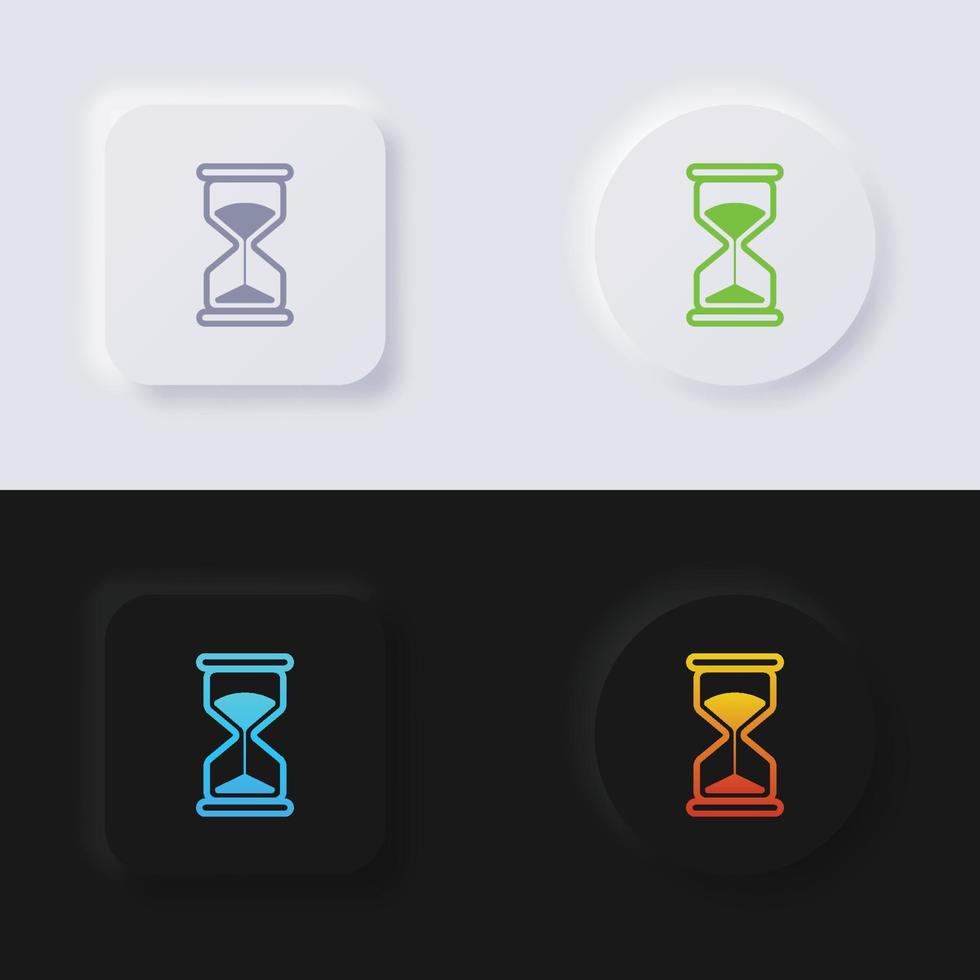 Sanduhr-Icon-Set, mehrfarbiger Neumorphismus-Button Soft-UI-Design für Webdesign, Anwendungs-UI und mehr, Button, Vektor. vektor