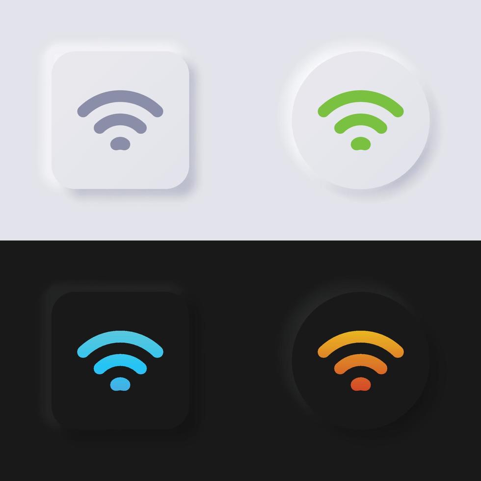 internet signal Vinka symbol ikon uppsättning, Flerfärgad neumorphism knapp mjuk ui design för webb design, Ansökan ui och Mer, knapp, vektor. vektor