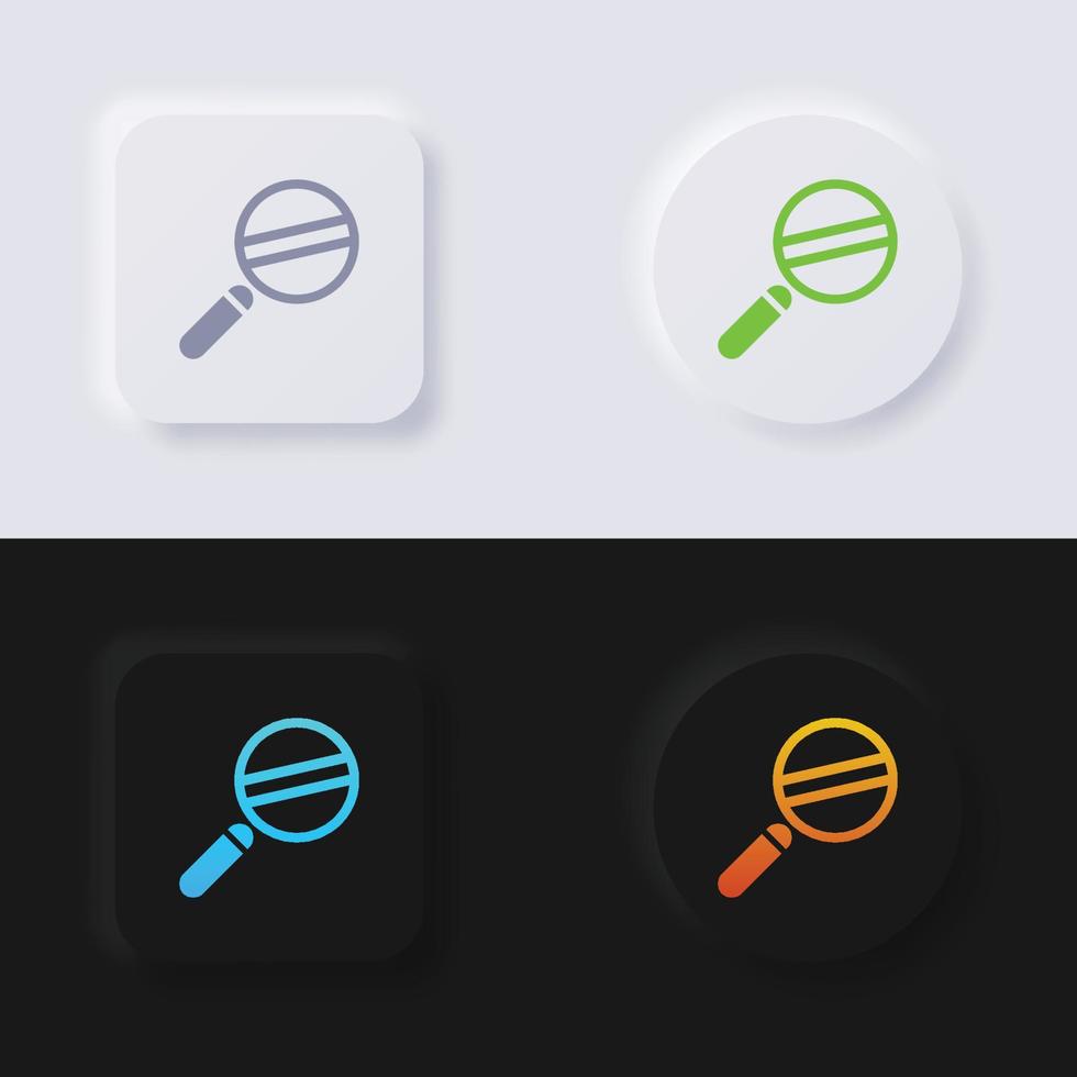 Lupen-Icon-Set, mehrfarbiger Neumorphismus-Button Soft-UI-Design für Webdesign, Anwendungs-UI und mehr, Button, Vektor. vektor