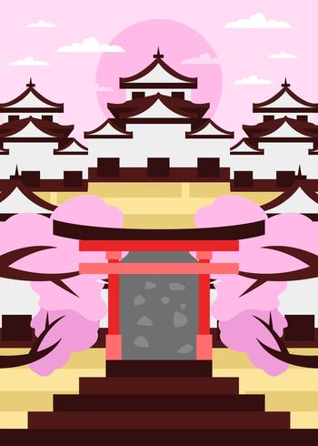 Shrine Torri Landscape Illustration Vector # 2