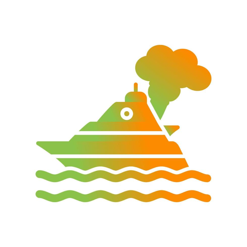Glyphenverlaufssymbol für Schiffsverschmutzung vektor
