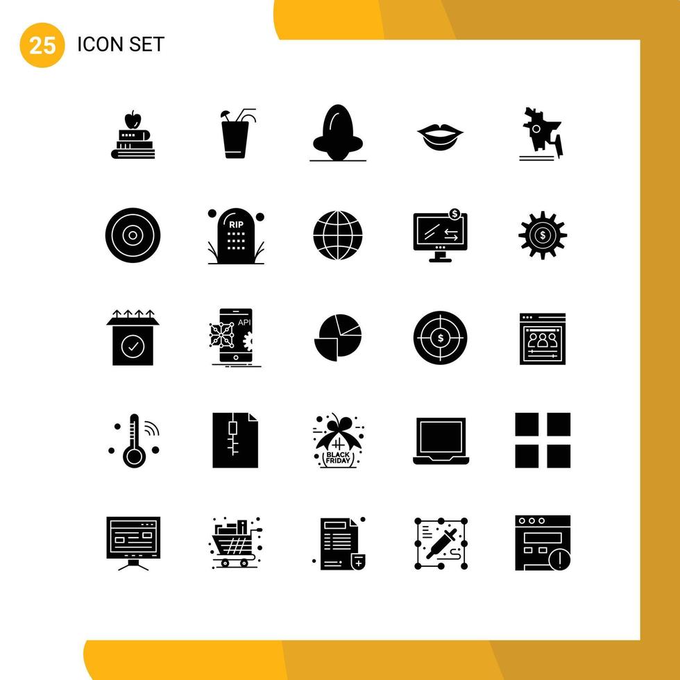 Stock Vector Icon Pack mit 25 Linienzeichen und Symbolen für Bangladesch Karte Anatomie Mädchen Nase editierbare Vektordesign-Elemente