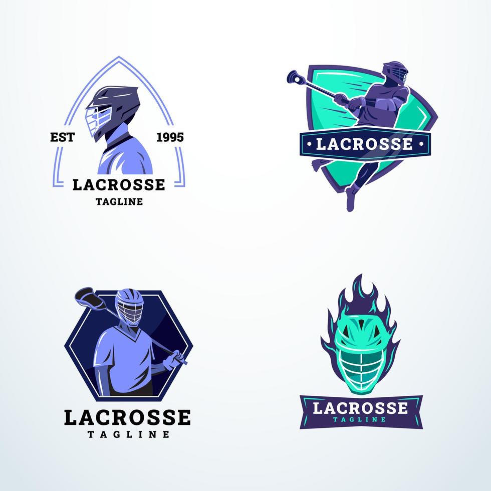 lacrosse blaues sportlogo vektor