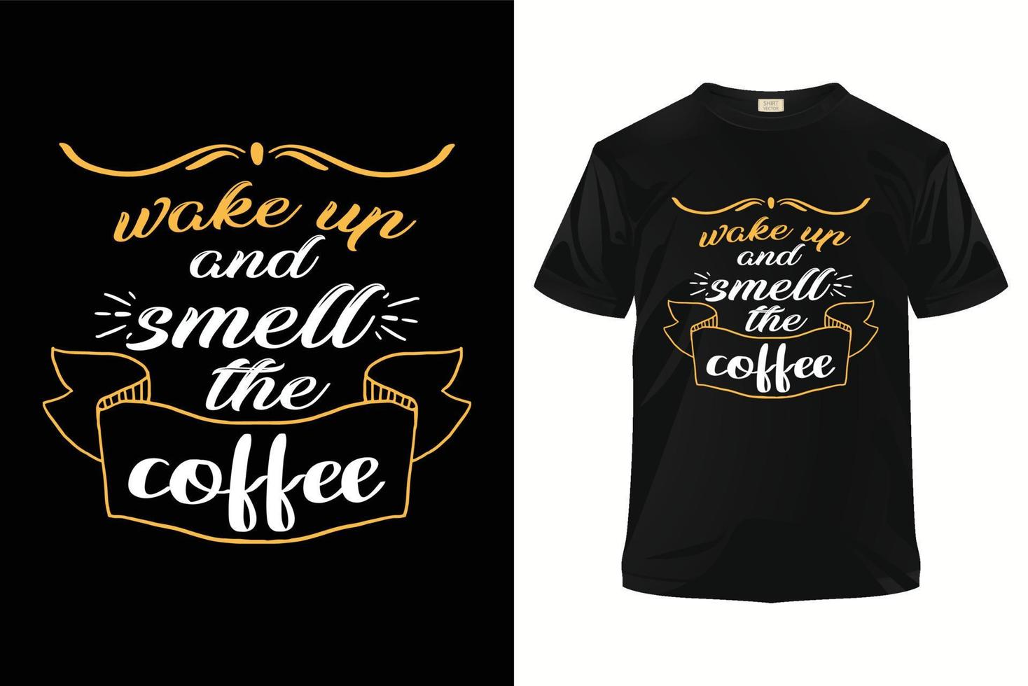 typografi t-shirt design, kaffe t-shirt design skriva ut redo mall. vektor