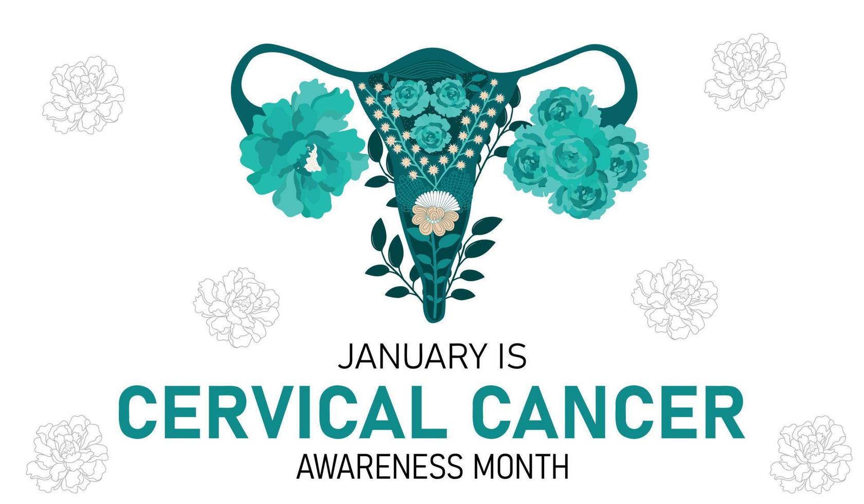 Banner für den Monat Gebärmutterhalskrebs vektor