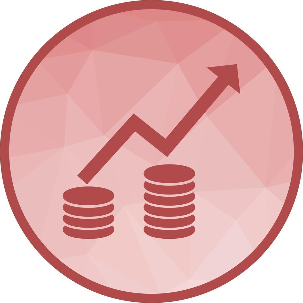 stigande ekonomi ii låg poly bakgrund ikon vektor