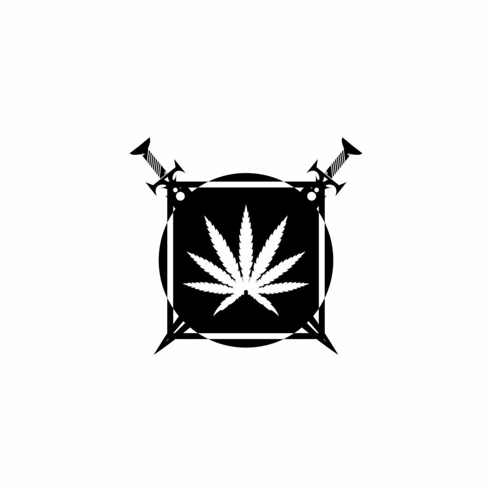 cannabis blad illustration logotyp vektor