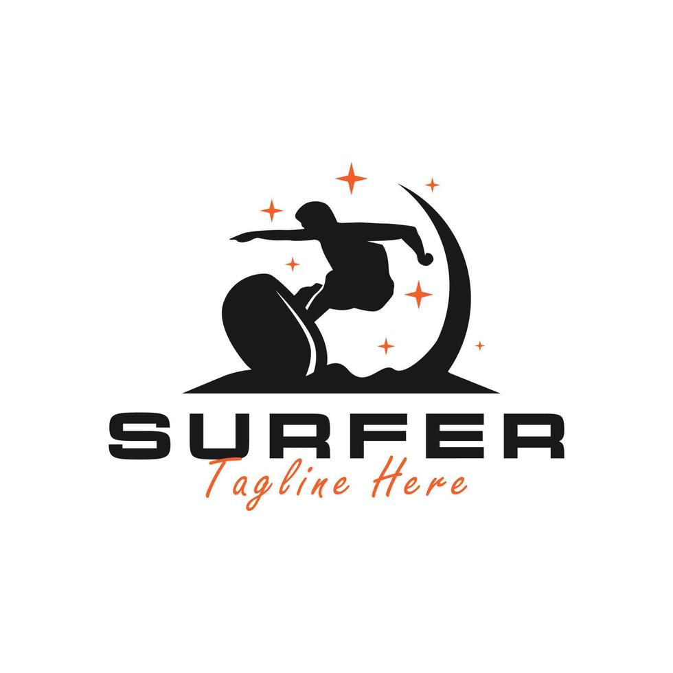 Surfsport-Vektor-Illustration-Logo-Design vektor