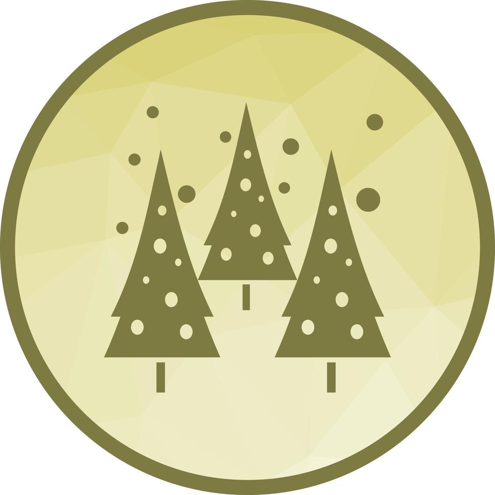 schneit in Bäumen Low-Poly-Hintergrundsymbol vektor