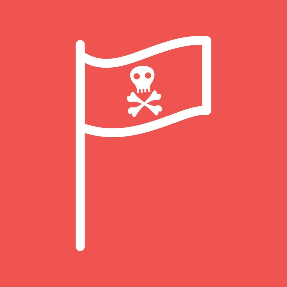 pirat flagga jag linje Färg bakgrund ikon vektor