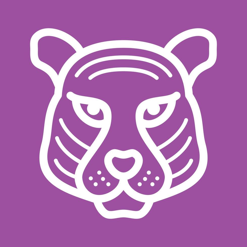 Tiger Gesicht Linie Farbe Hintergrundsymbol vektor