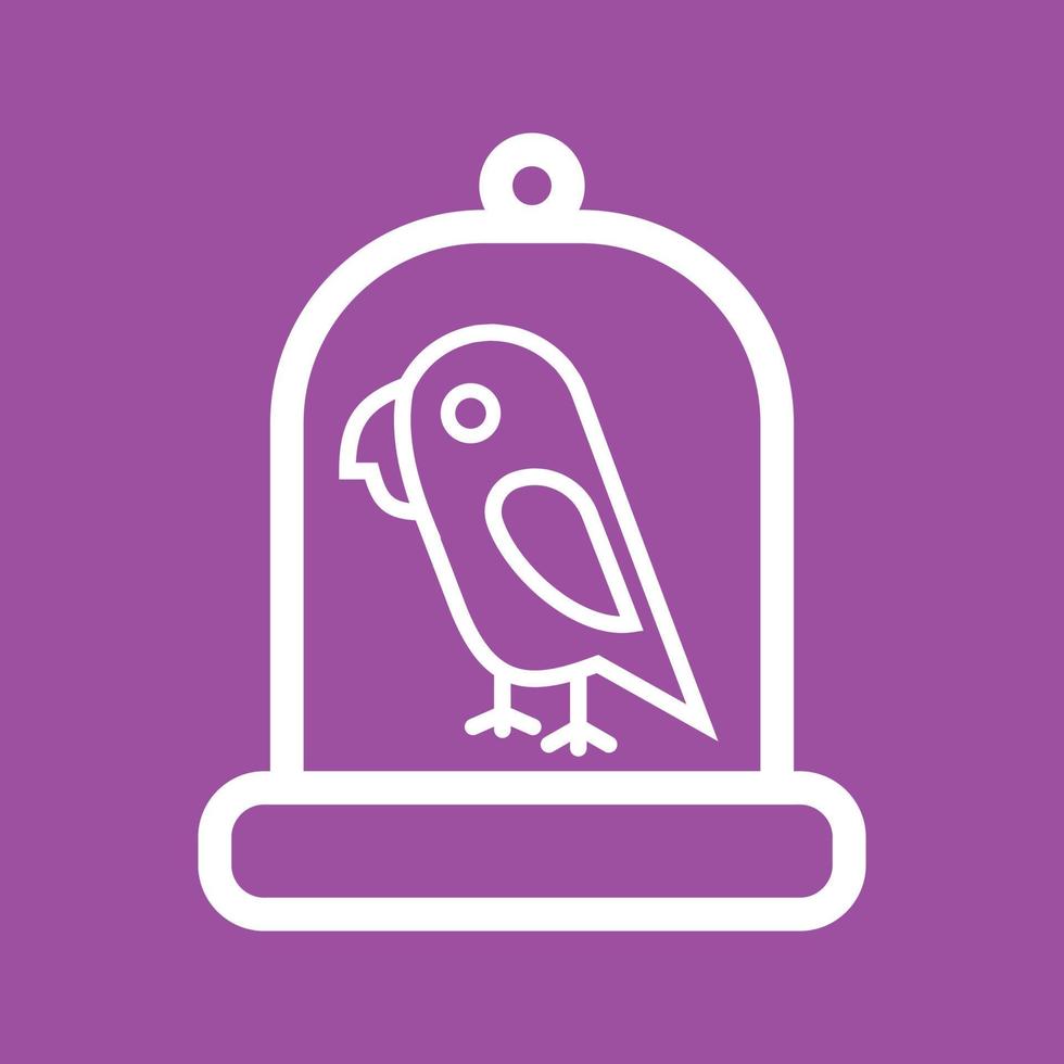 Vogel im Käfig Linie Farbe Hintergrundsymbol vektor