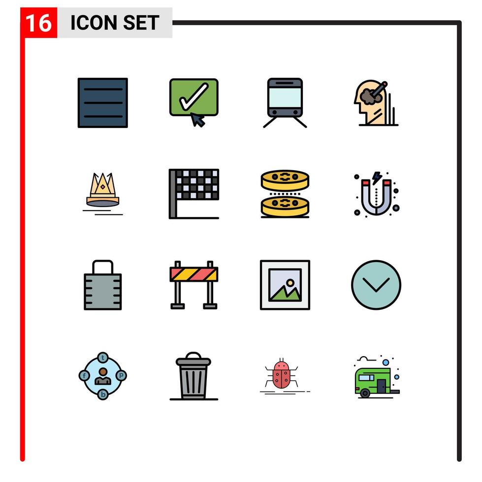 uppsättning av 16 modern ui ikoner symboler tecken för marknadsföring innehåll resa premuim aning redigerbar kreativ vektor design element