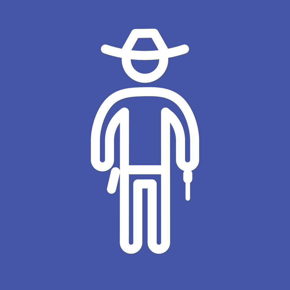 Cowboy mit Waffenlinie farbigem Hintergrundsymbol vektor