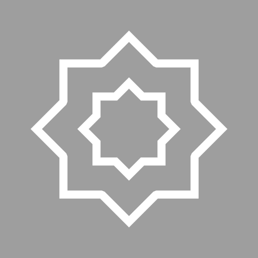 islamic stjärna linje Färg bakgrund ikon vektor