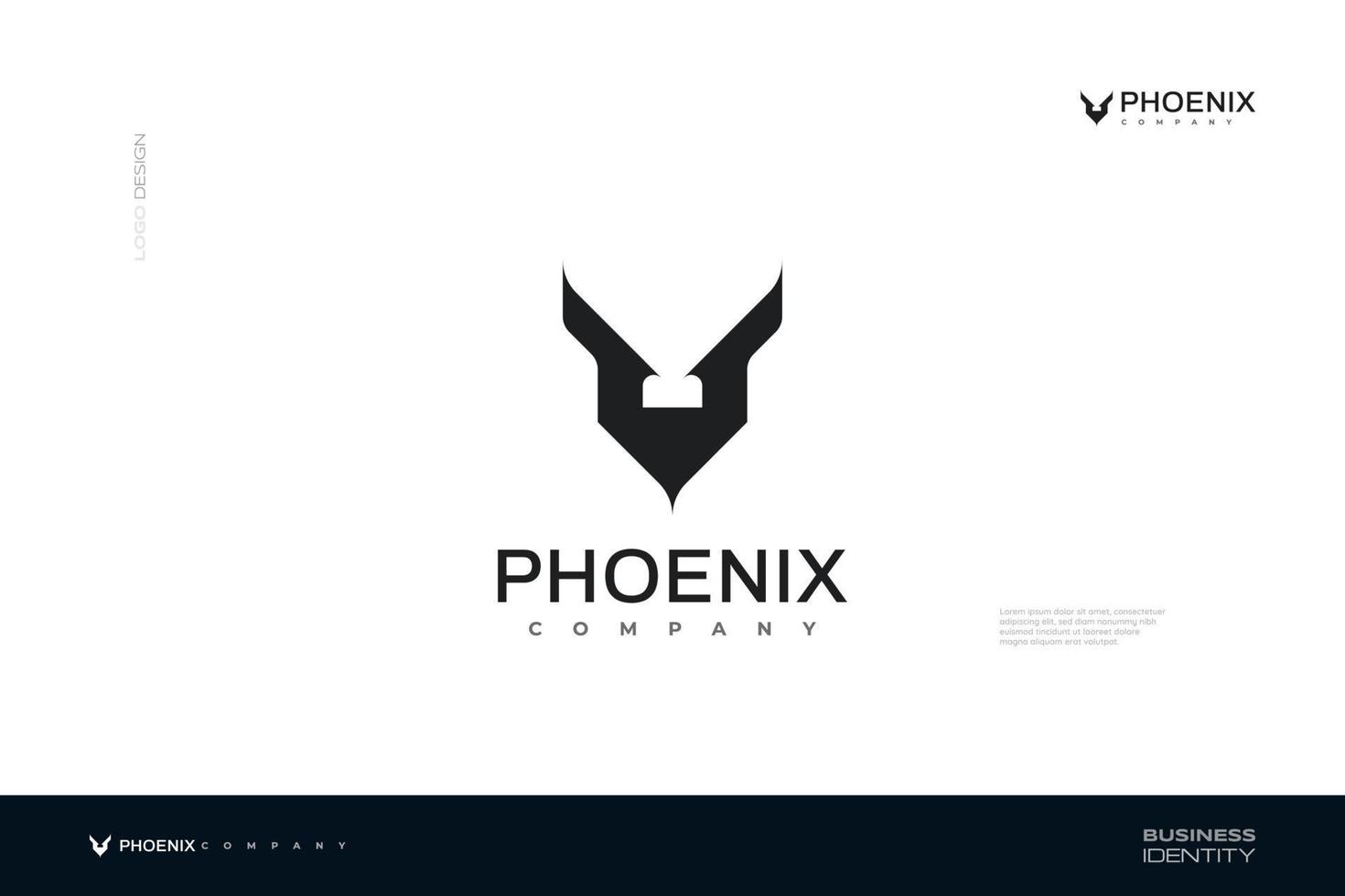 abstraktes Phönix-Logo-Design mit Anfangsbuchstaben v vektor