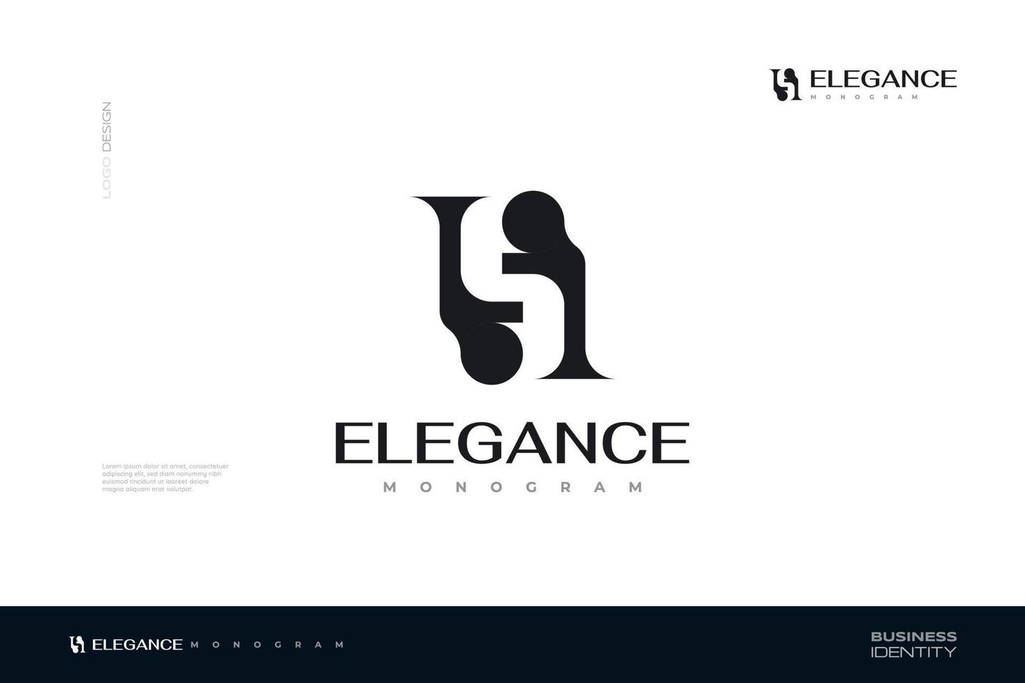 abstraktes und elegantes anfangs-s- und h-logo-design. sh- oder hs-logo mit einzigartigem konzept für geschäfts- und markenidentität vektor