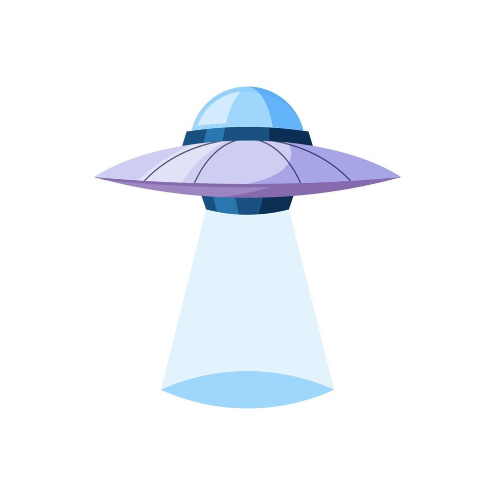 UFO flygande vektor isolerat på vit bakgrund