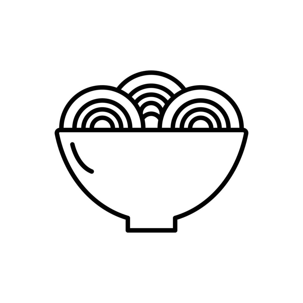 ramen-nudelchinesisch und japan-ikonenillustration. Symbol im Zusammenhang mit dem neuen Mondjahr. asiatisch traditionell. Liniensymbolstil. einfaches Vektordesign editierbar vektor