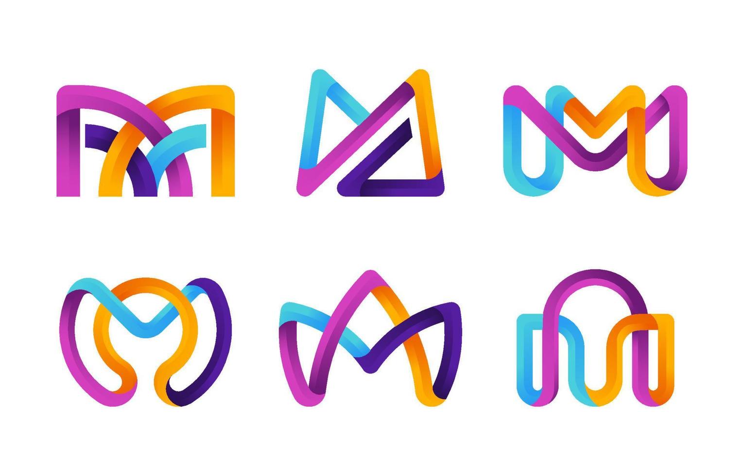 abstrakt brev m logotyp mall vektor