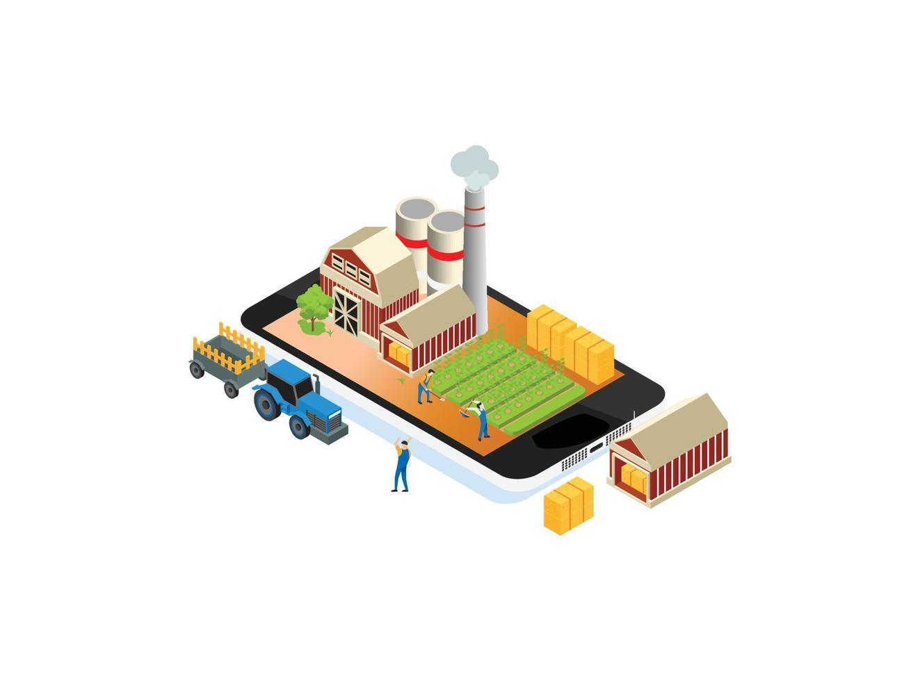 modern isometrisk smart organisk bruka systemet illustration, lämplig för diagram, infografik, bok illustration, spel tillgång, och Övrig grafisk relaterad tillgångar vektor