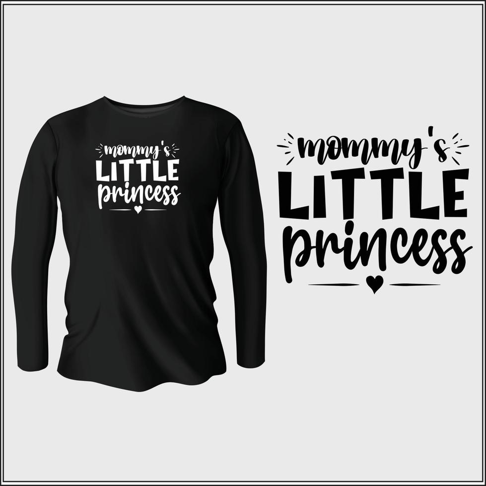 Mamas kleine Prinzessin T-Shirt-Design mit Vektor