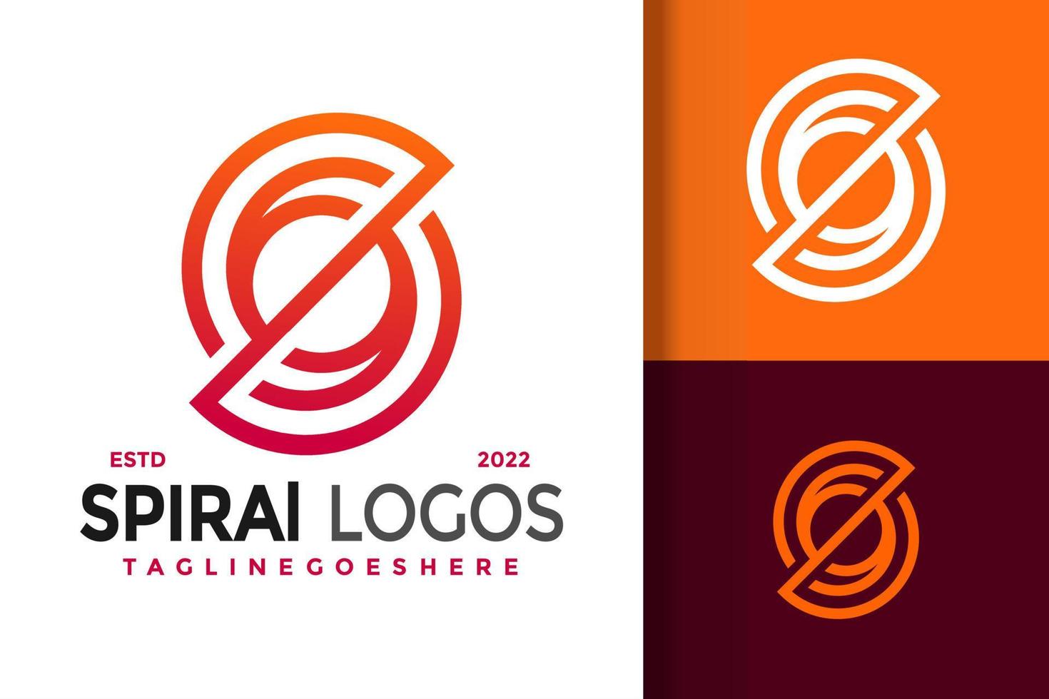 monogramm s spiralförmige logo design vektor illustration vorlage