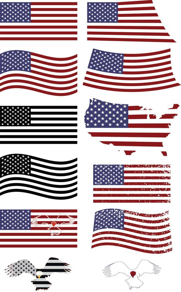 usa flag design und editierbare vektordatei und neue konzeptidee. vektor