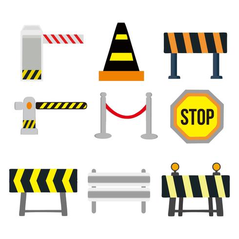 Gratis Guardrail och Traffic Sign Vector