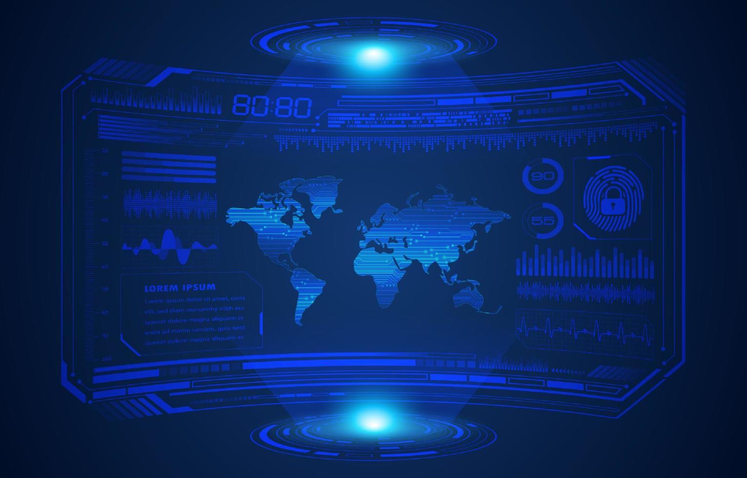 moderner hud-technologie-bildschirmhintergrund vektor