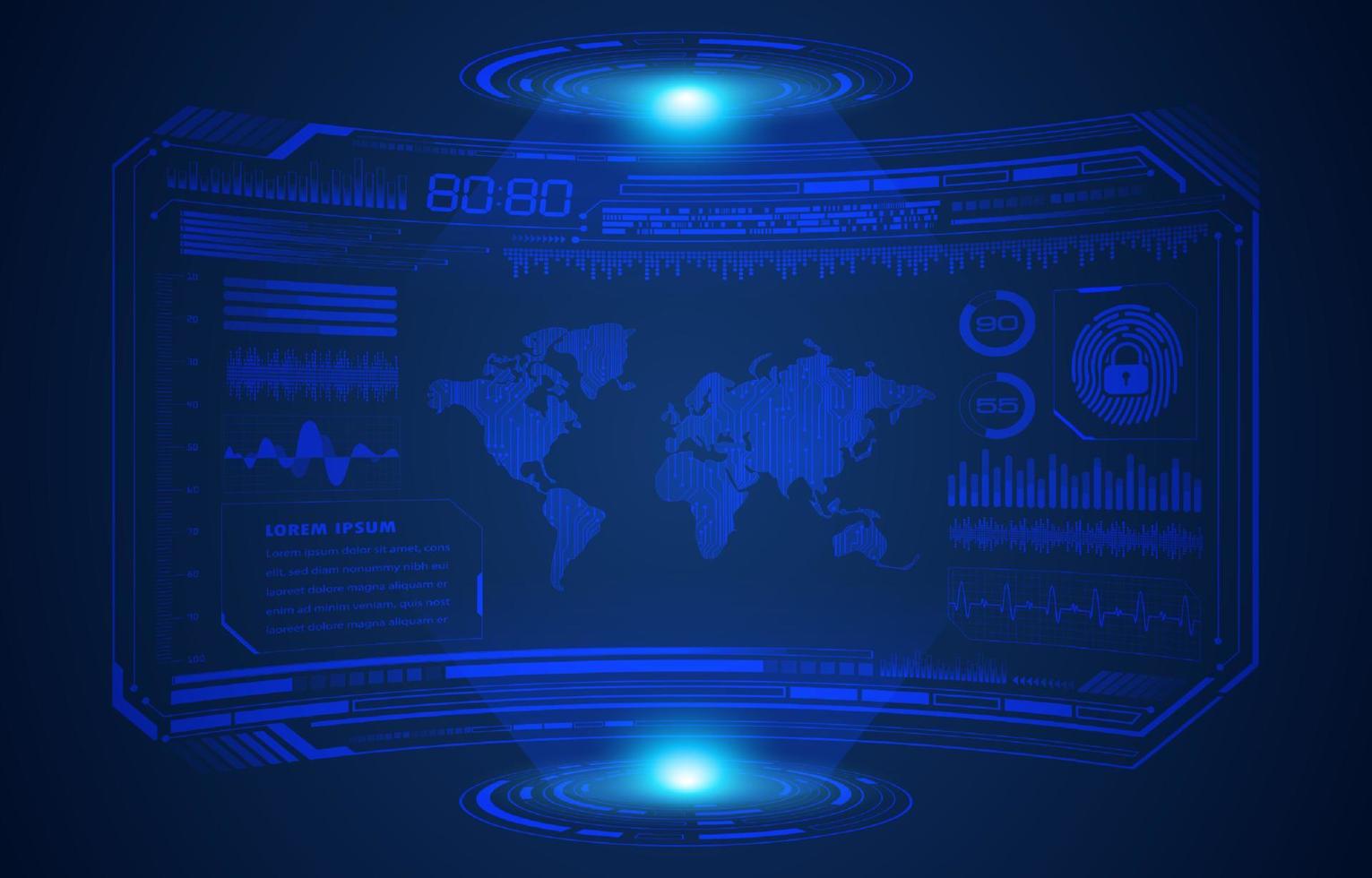 moderner hud-technologie-bildschirmhintergrund vektor