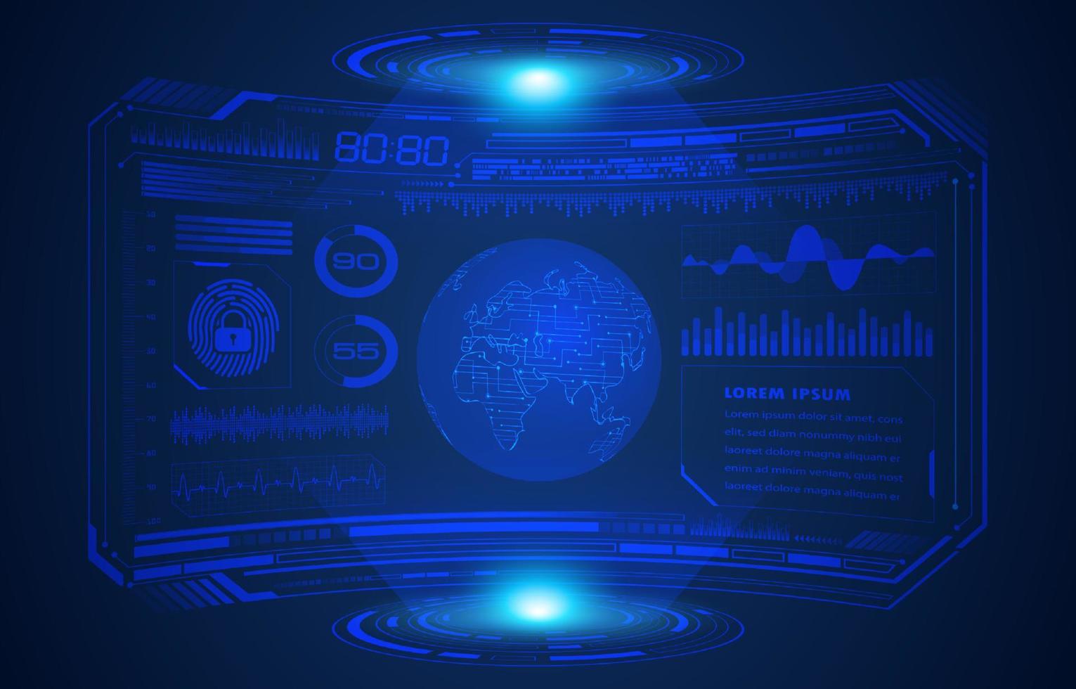 modern hud teknologi skärm bakgrund vektor