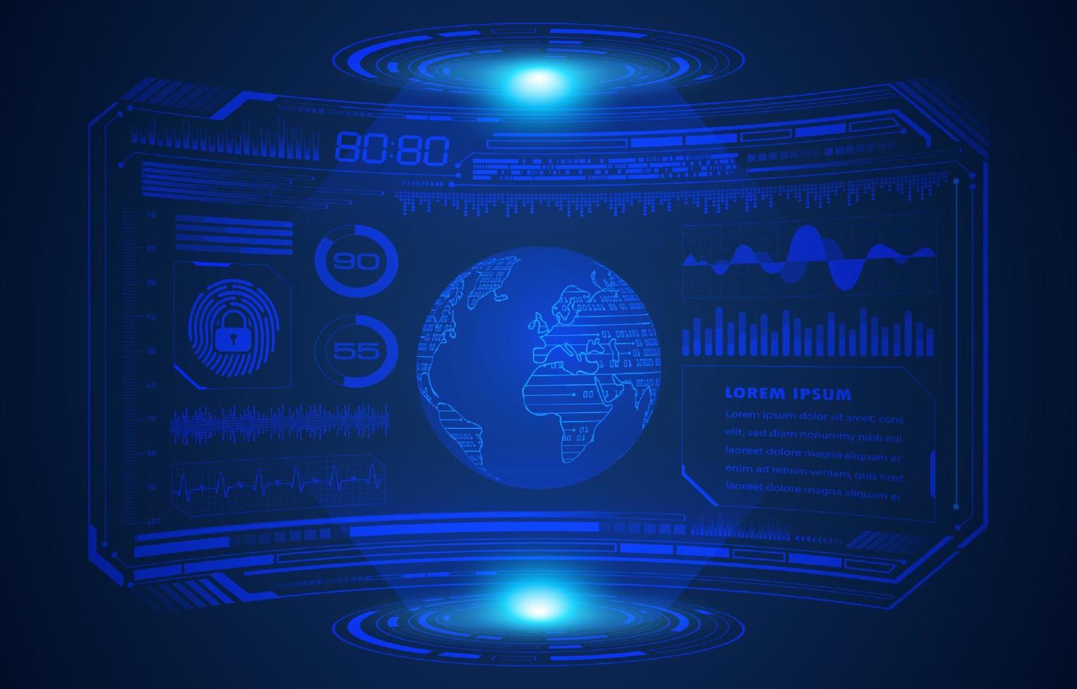 modern hud teknologi skärm bakgrund vektor