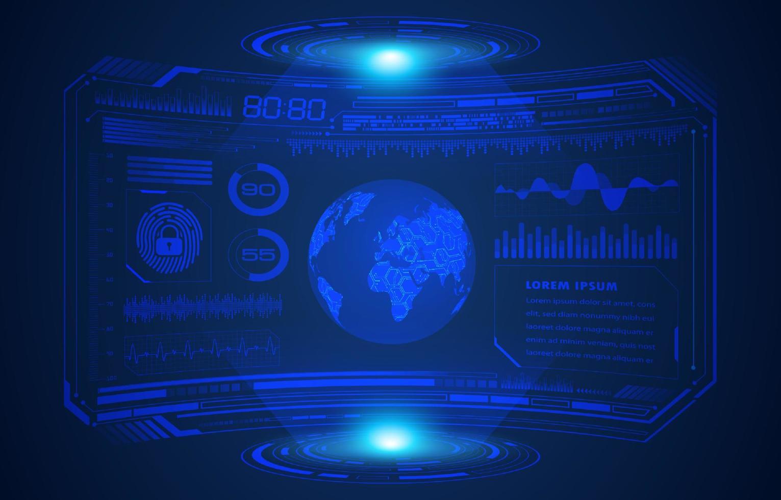 moderner hud-technologie-bildschirmhintergrund vektor