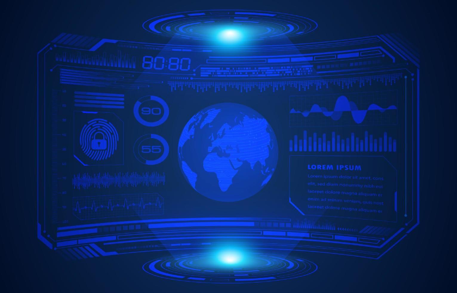 moderner hud-technologie-bildschirmhintergrund vektor