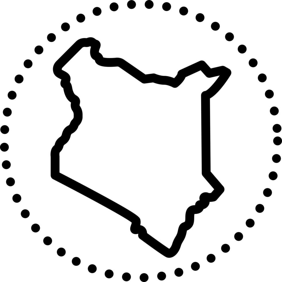 linje ikon för kenya vektor