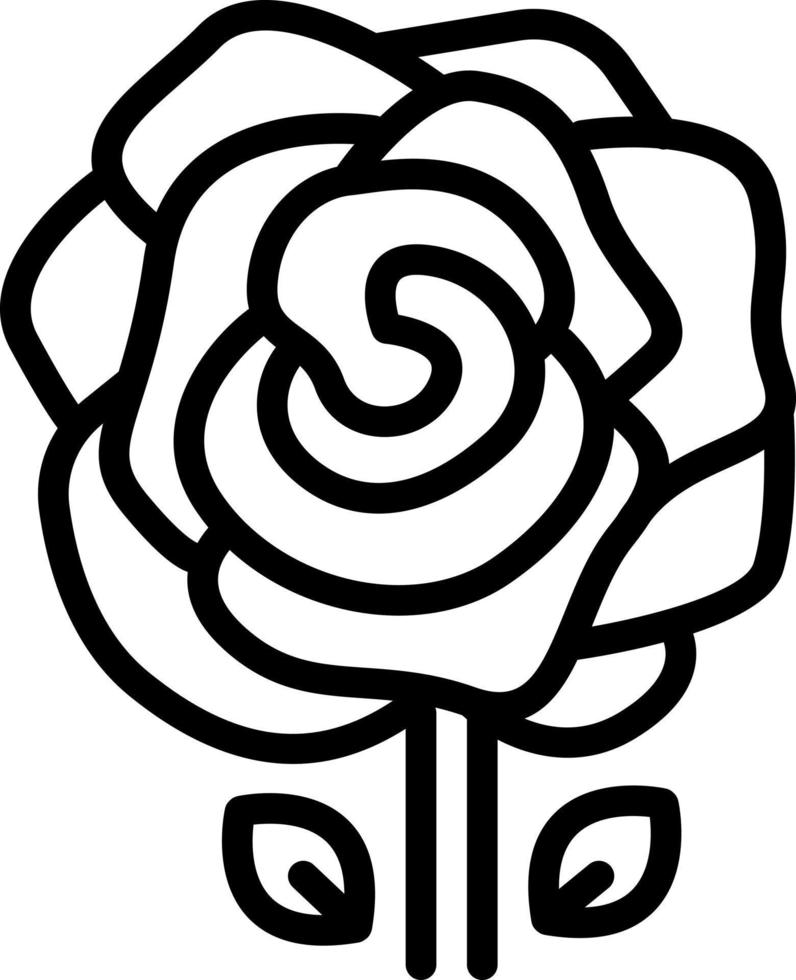 Liniensymbol für Rose vektor