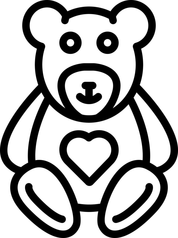 Liniensymbol für Teddy vektor