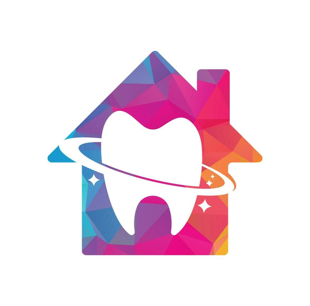 Dental Planet Home Form Konzept Vektor-Logo-Design. Zahnklinik Vektor-Logo-Konzept. vektor
