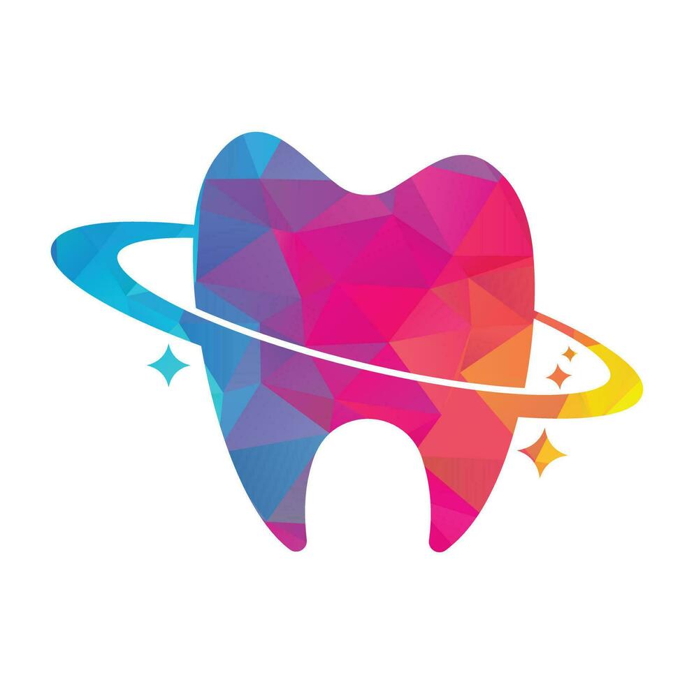 dental planet vektor logotyp design. tandvård klinik vektor logotyp begrepp.