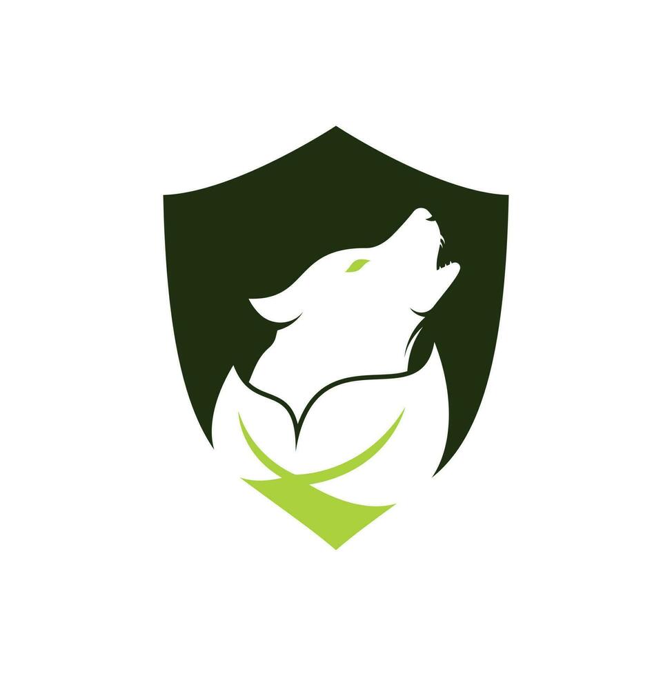 Blattwolf-Logo-Design. Natur-Wolf-Logo-Design-Ikonenvektor. vektor