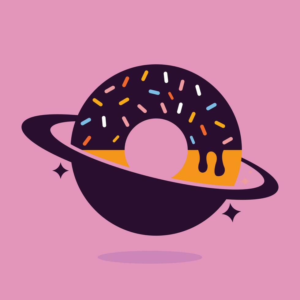 Planet Donuts-Logo-Template-Design. einzigartige Bäckerei-Logo-Designvorlage. vektor
